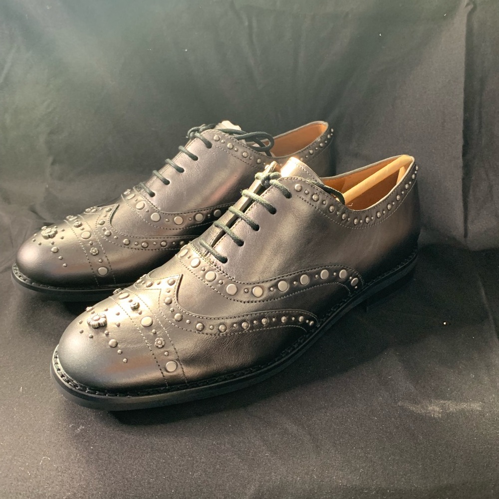 Coach gunmetal with studs shoe - Picture 1 of 2
